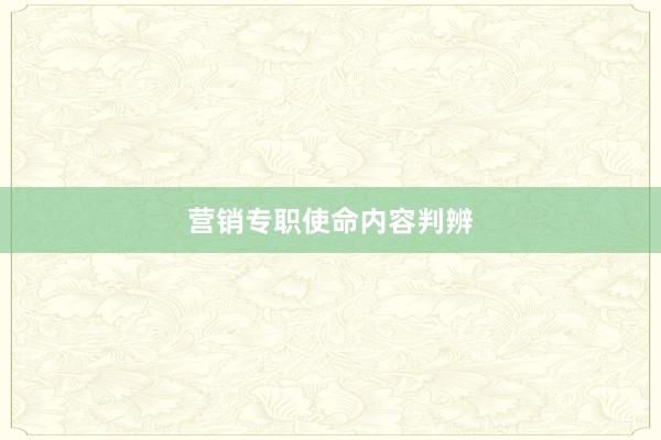 营销专职使命内容判辨